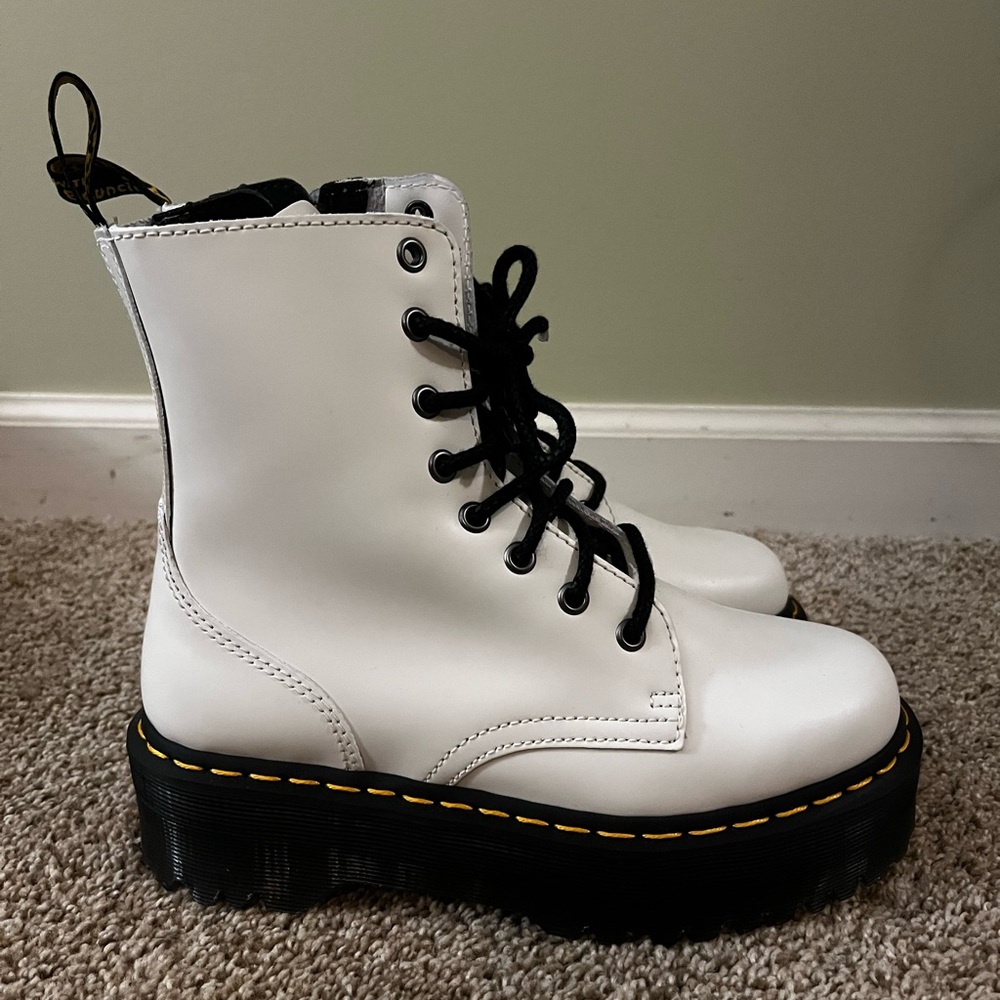 Dr. Martens White Boots with Black Laces NEW